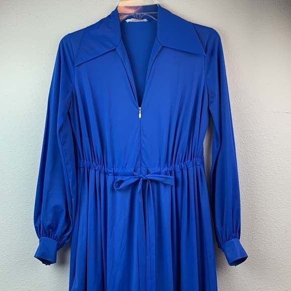 70’s Vanity Fair nylon zip front vintage house coat dress hostess gown EUC - Picture 3 of 12